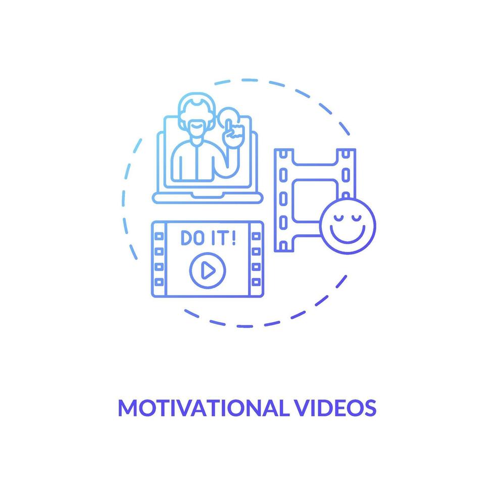 Motivationsvideos Konzeptsymbol vektor