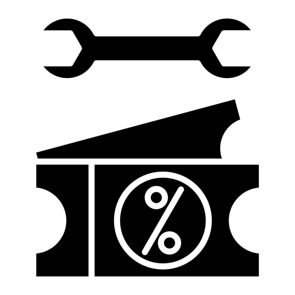 Bedienung Rabatt Coupon Vektor Symbol