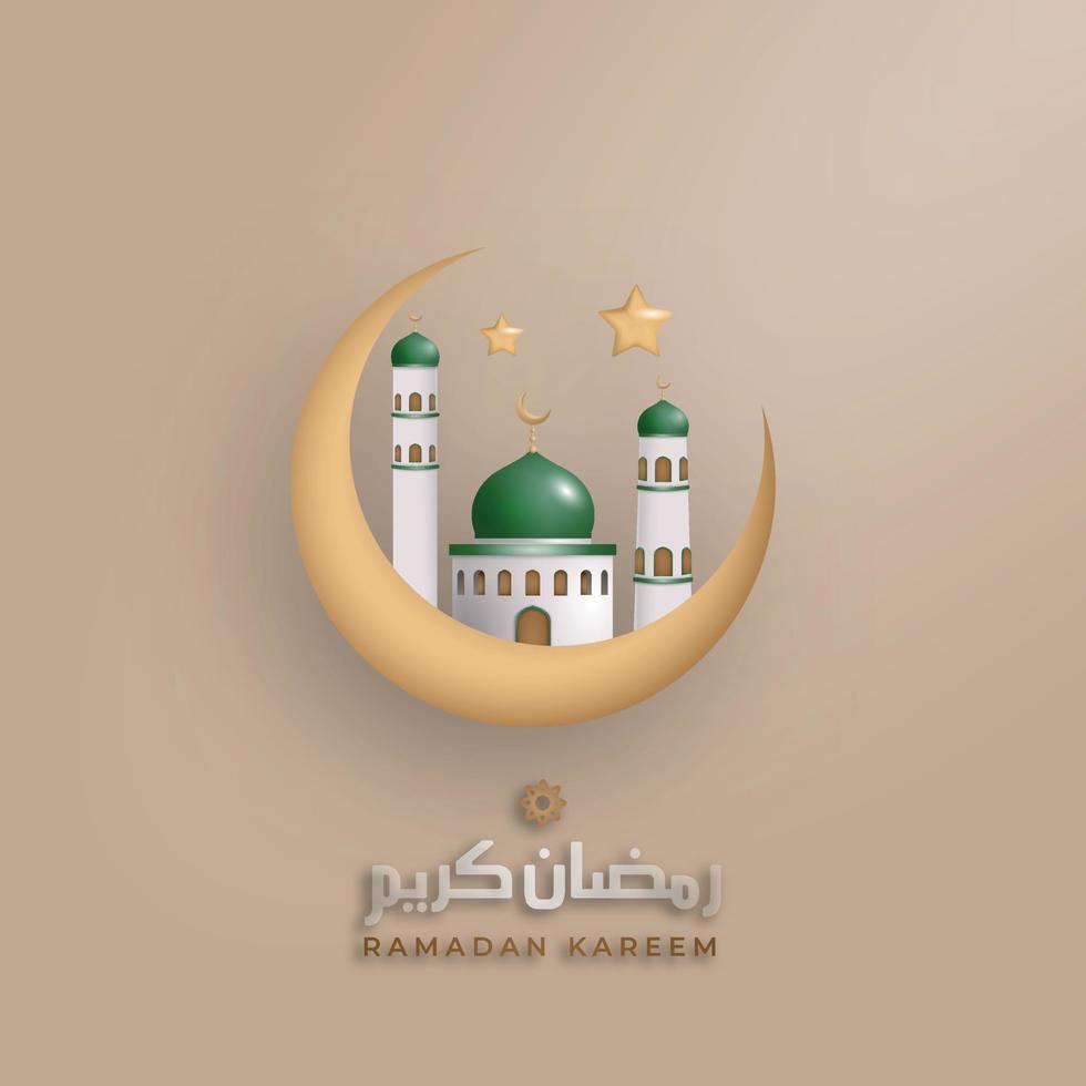 brun ramadan islamic bakgrund 3d enkel prydnad vektor