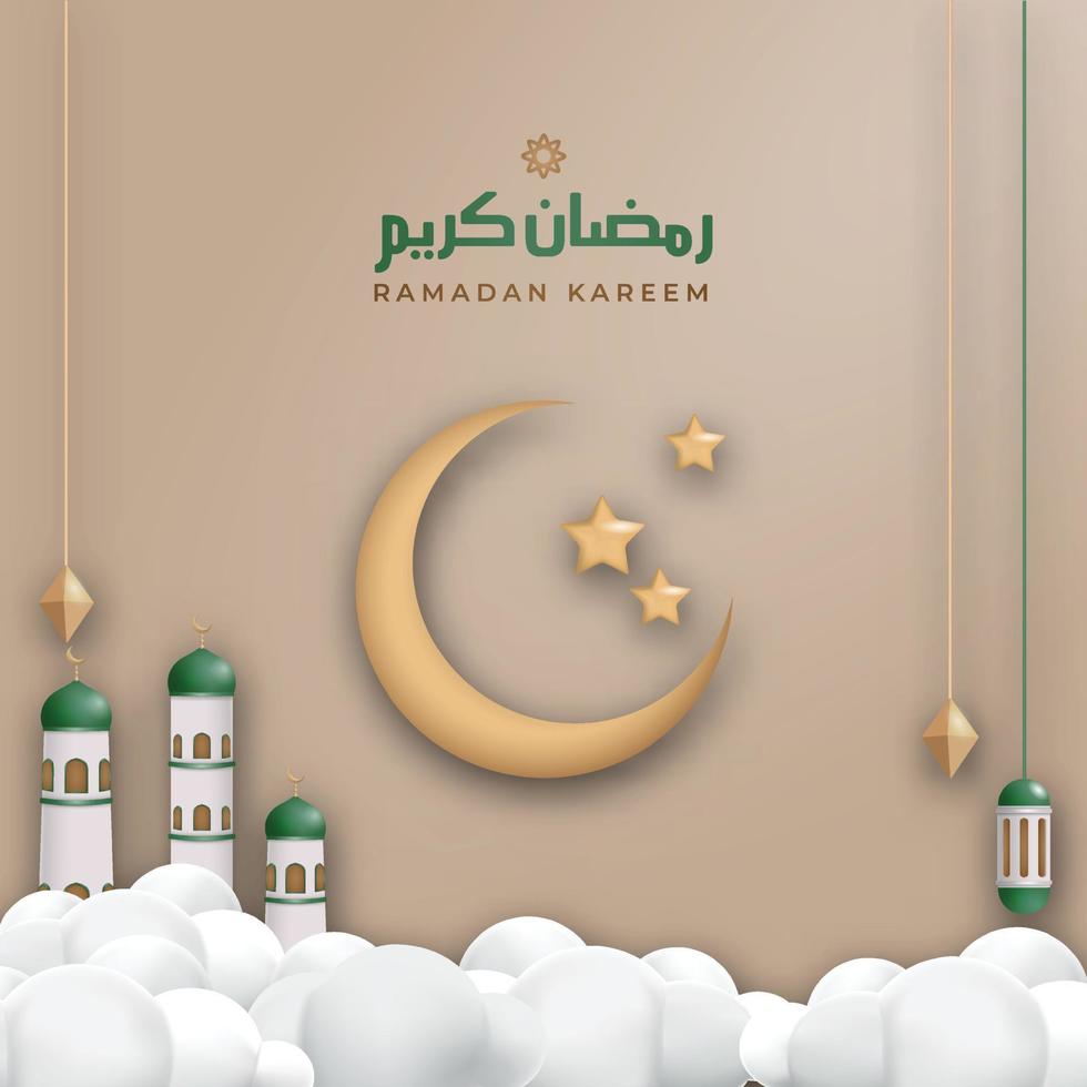 islamic vektor illustration med prydnad 3d islamic ramadan vibrafon