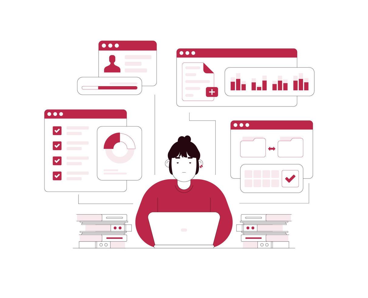 statistisk och data analys för företag finansiera investering Diagram till analyserar tillväxt, webbplats statistik, data underrätta, statistik, övervakning finansiell rapporter och investeringar begrepp illustration vektor