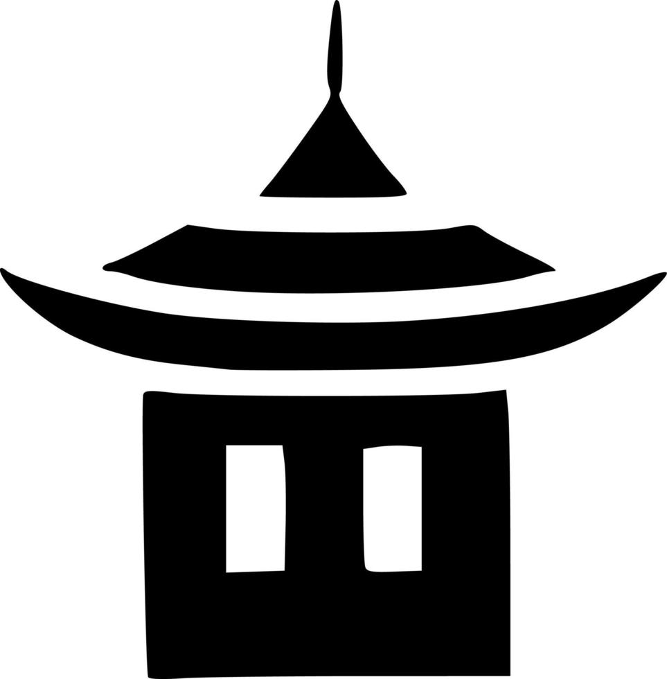 svart tempel ikon vektor