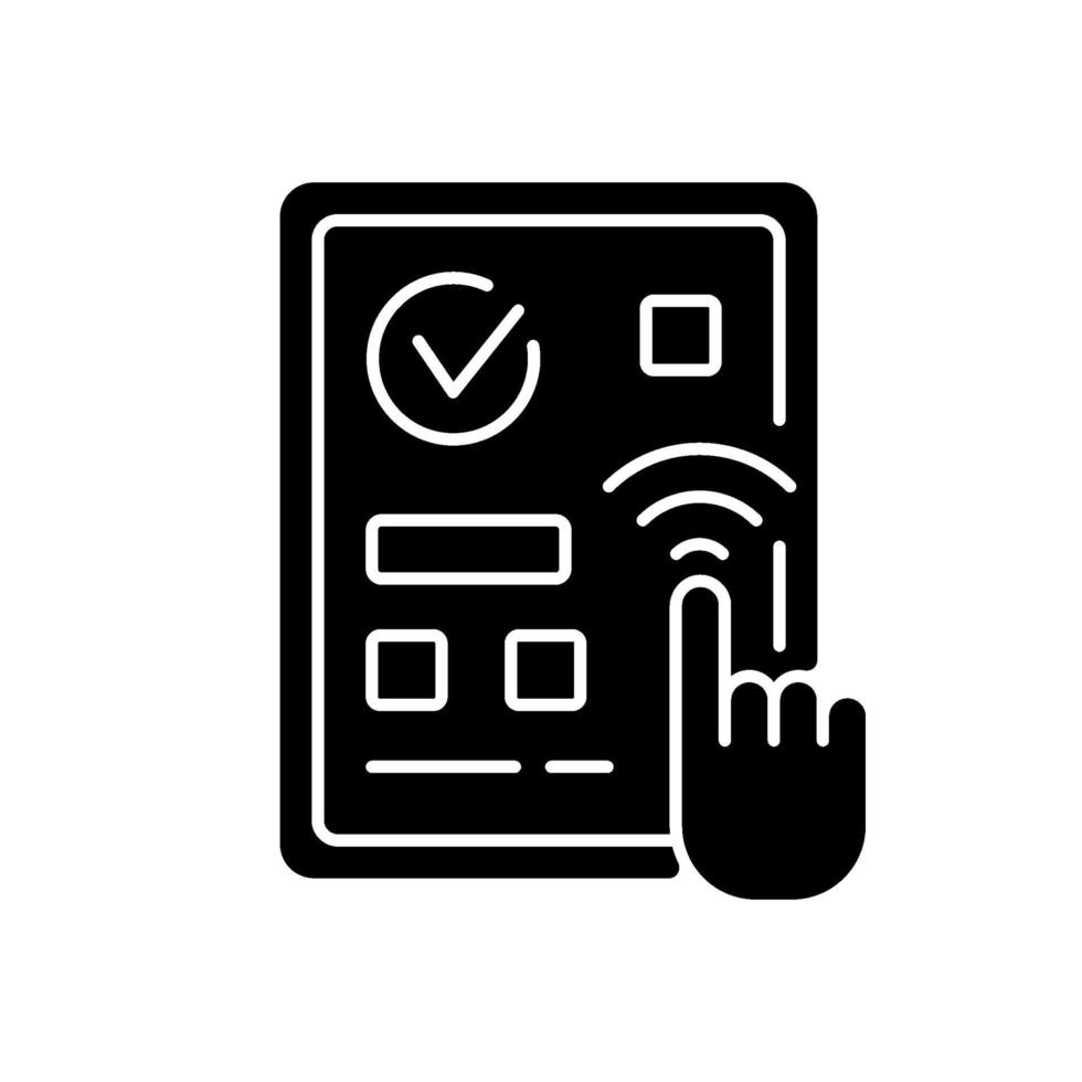 Predictive Touch Technology Schwarzes Glyphensymbol vektor