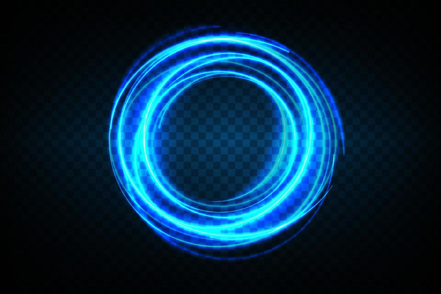 lysande blå cirkel rader av fart. ljus lysande effekt. abstrakt rörelse rader. ljus spår Vinka, brand väg spår linje, bil lampor, optisk fiber och glödlampa kurva snurra vektor