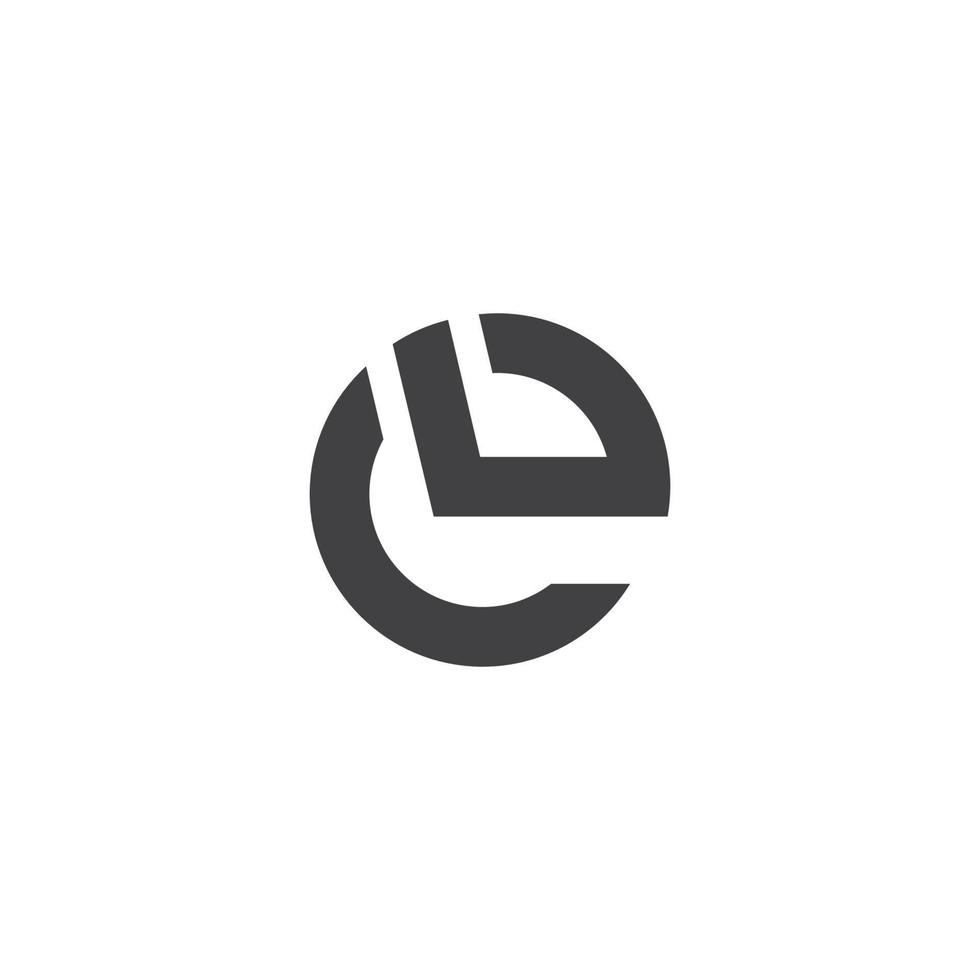 Brief e einfach geometrisch Pfeil Linie Kreis Logo vektor