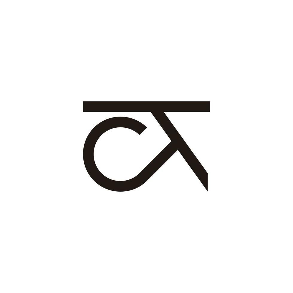 Brief ct einfach Schleife geometrisch Linie Logo Vektor