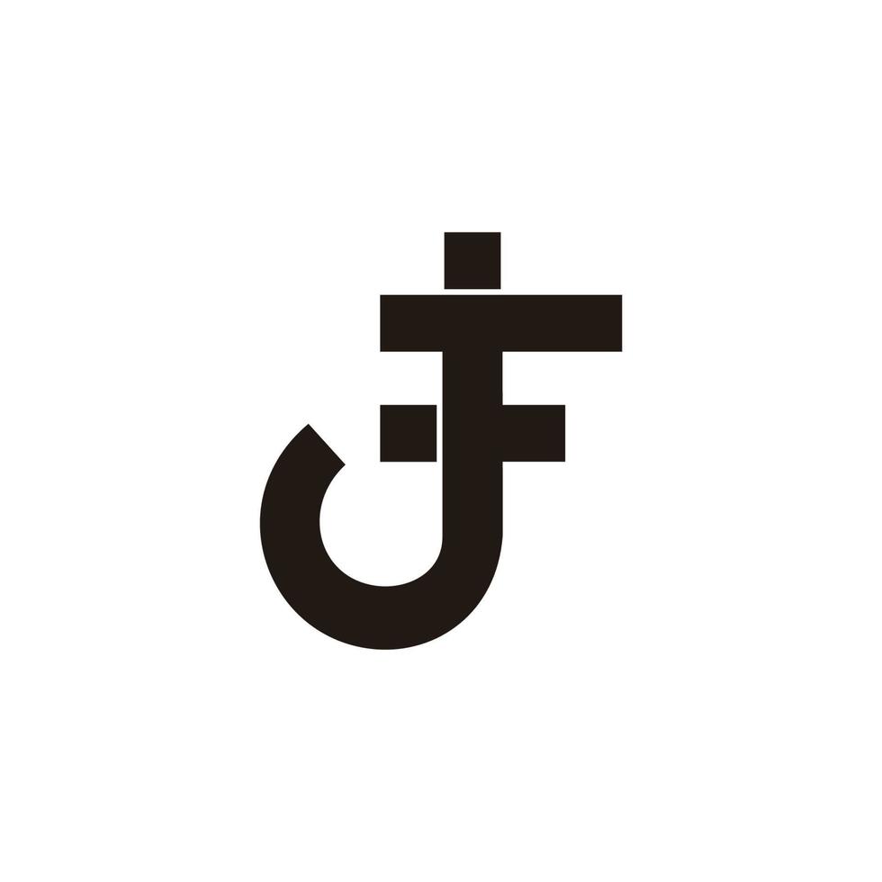 abstrakt Brief jf geometrisch Punkte Design Logo Vektor