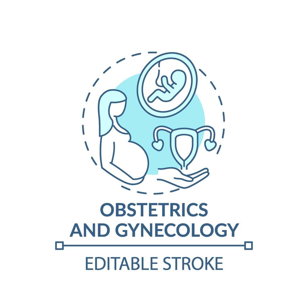 obstetrik och gynekologi blå koncept ikon vektor