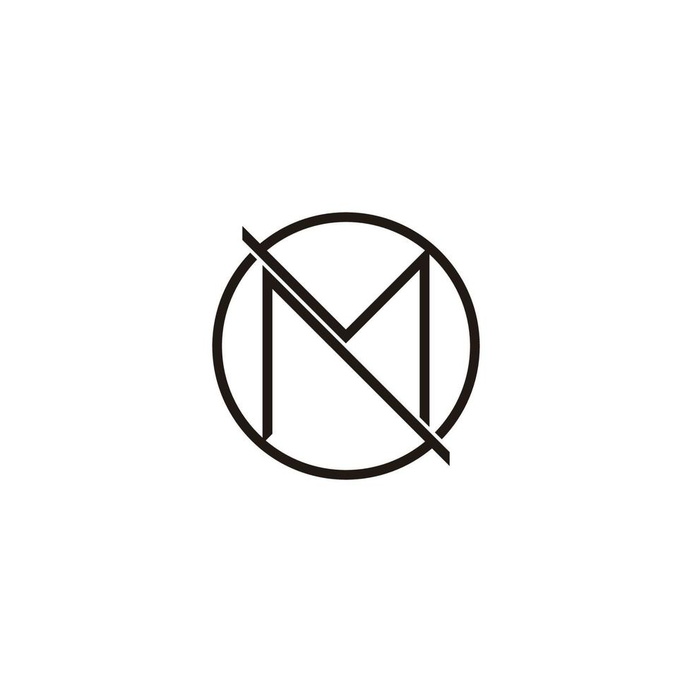 Brief bin Kreis dünn Linie geometrisch Logo Vektor