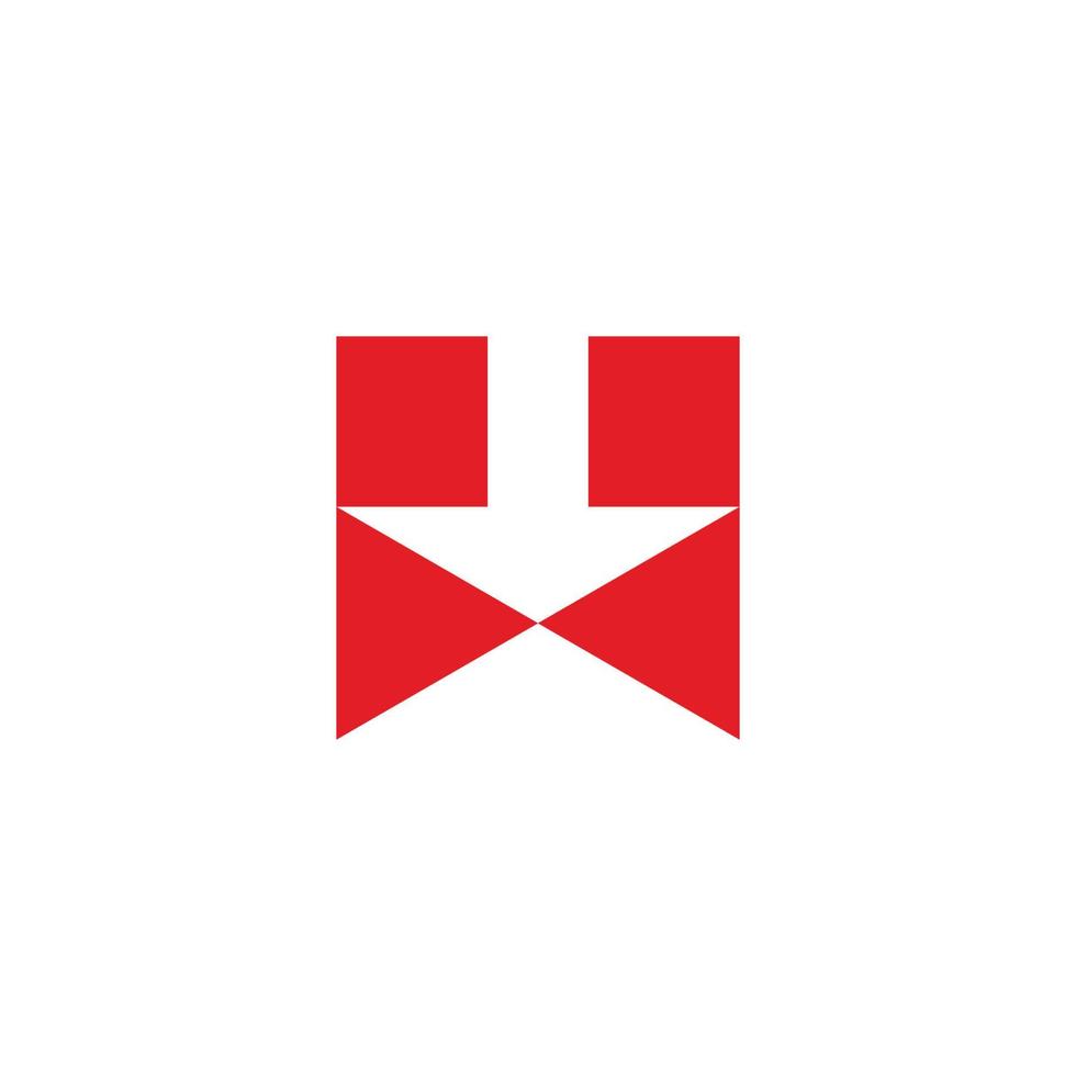 Brief w Pfeil fallen Punkt Ort Symbol geometrisch einfach Design Logo Vektor