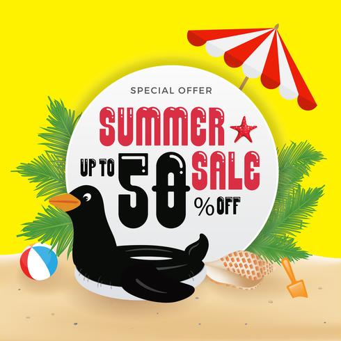 Sommar Sälj Promotion Banner Bakgrund och Objekt Design med vektor