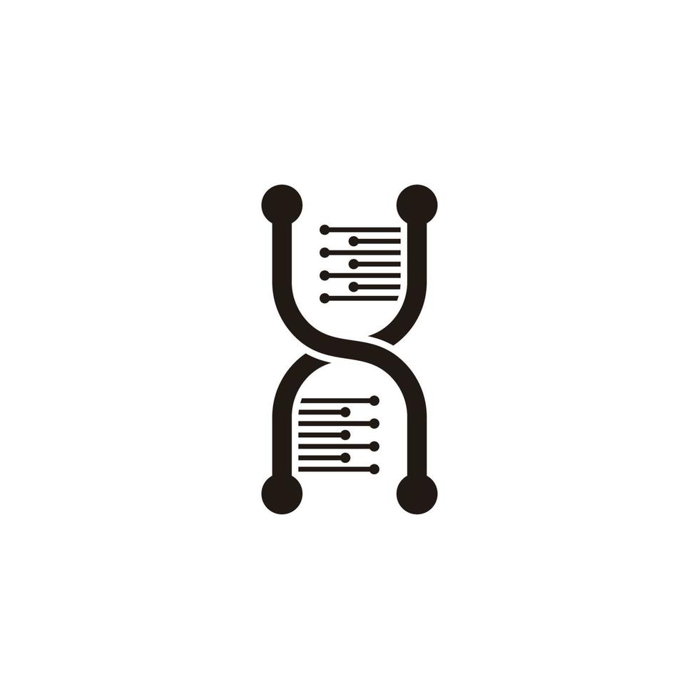 verknüpft DNA eben geometrisch Linie Design Symbol Vektor