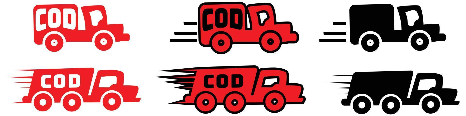 lastbil bil frakt logotyp kontanter på leverans vektor bild illustrationer