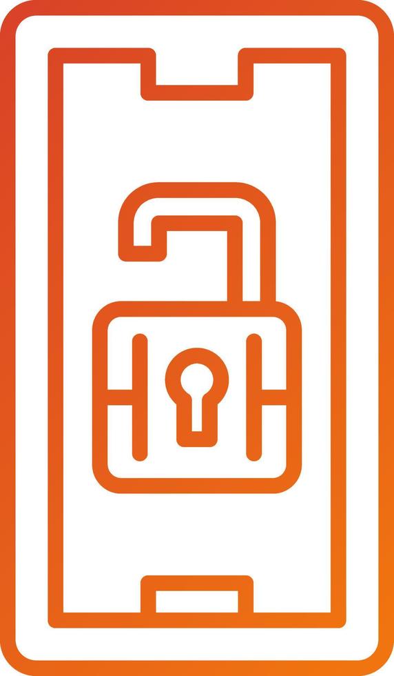 Handy, Mobiltelefon Freischalten Symbol Stil vektor