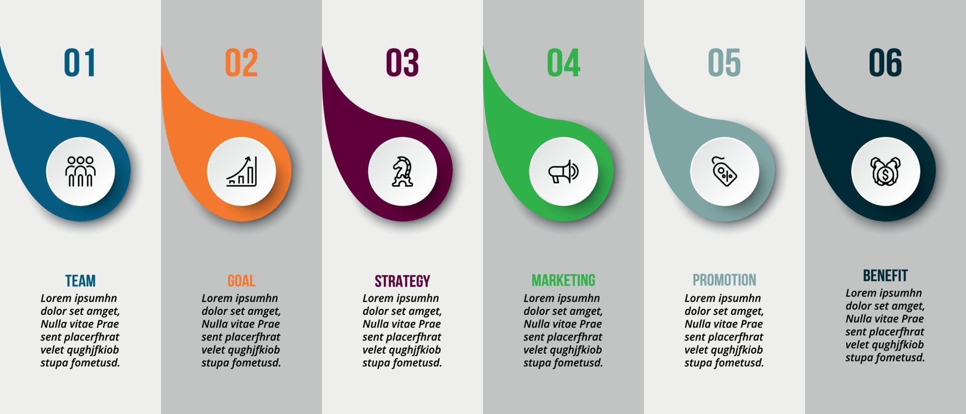 Infografik Geschäftsvorlage mit Schritt oder Option Design. vektor