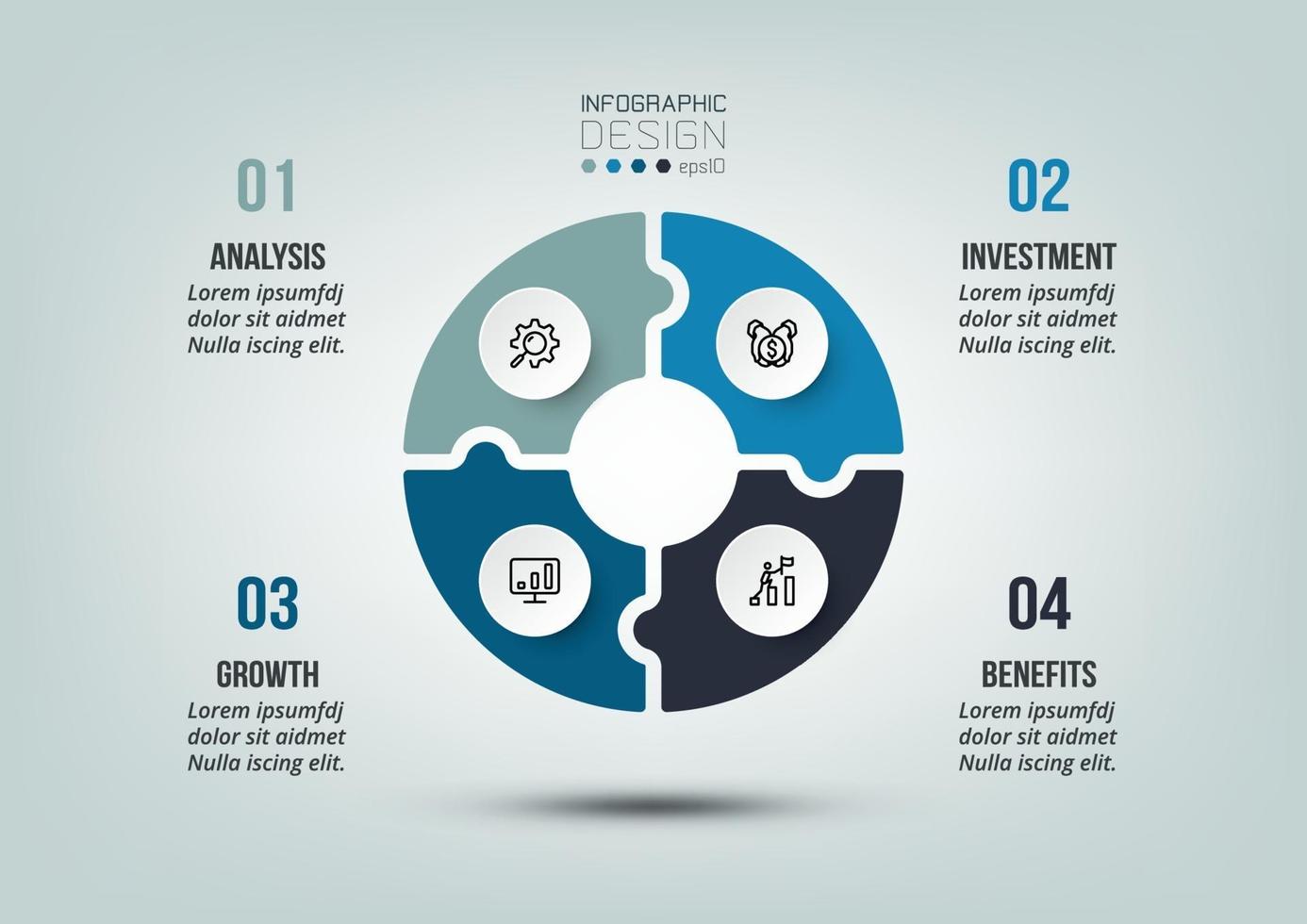 Infografik-Vorlage für Geschäfts- oder Marketingdiagramme. vektor