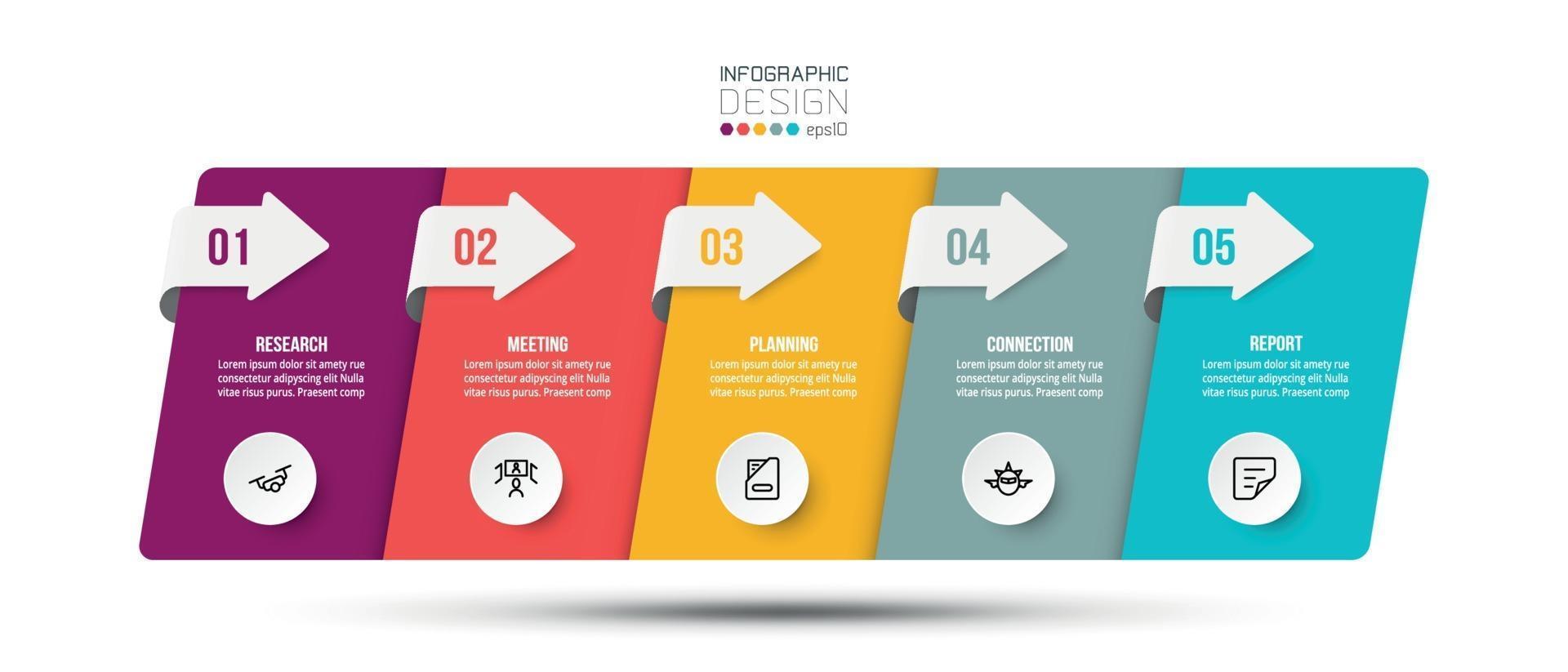 Infografik Geschäftsvorlage mit Schritt oder Option Design. vektor