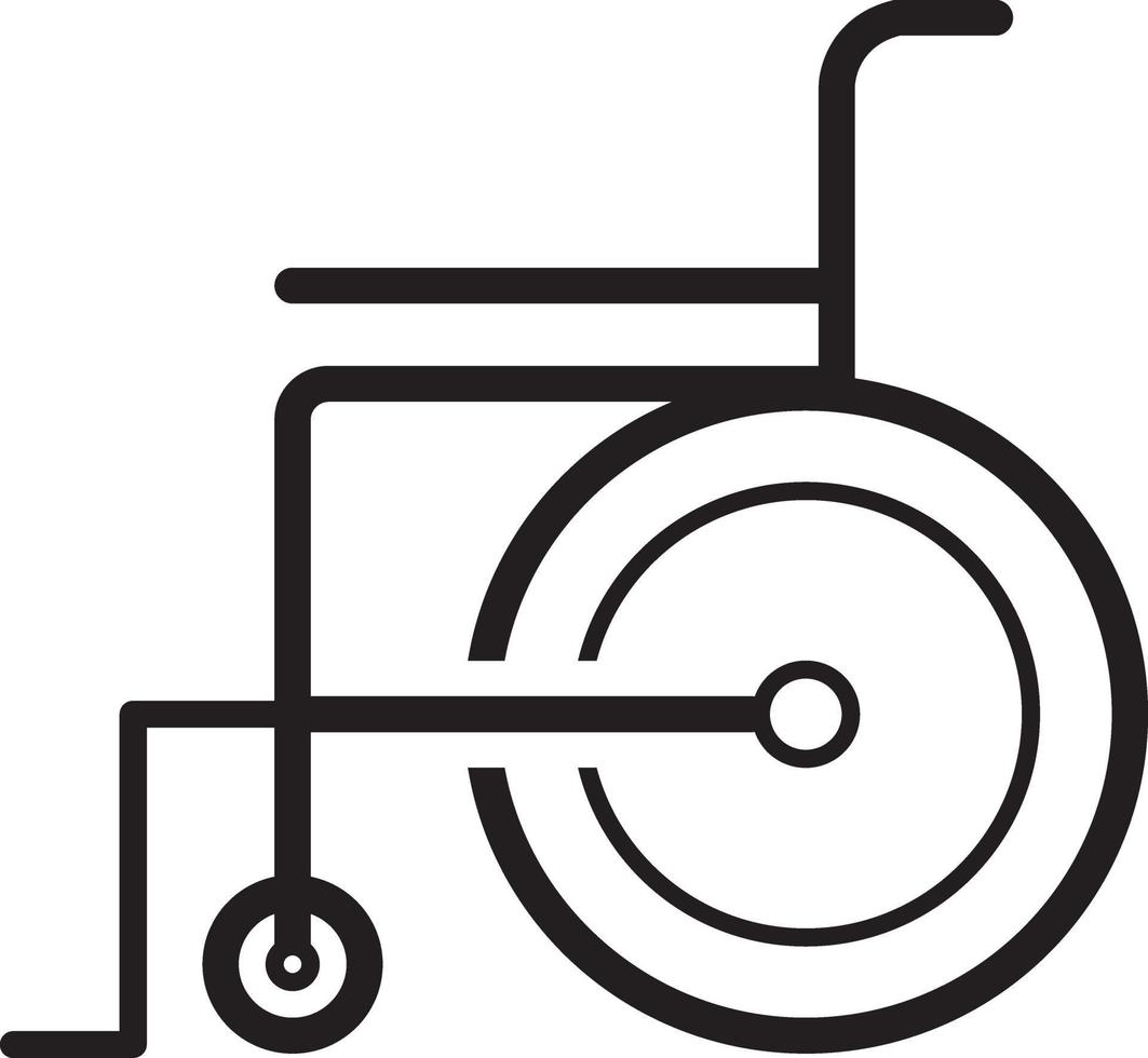 linje ikon för rullstol vektor