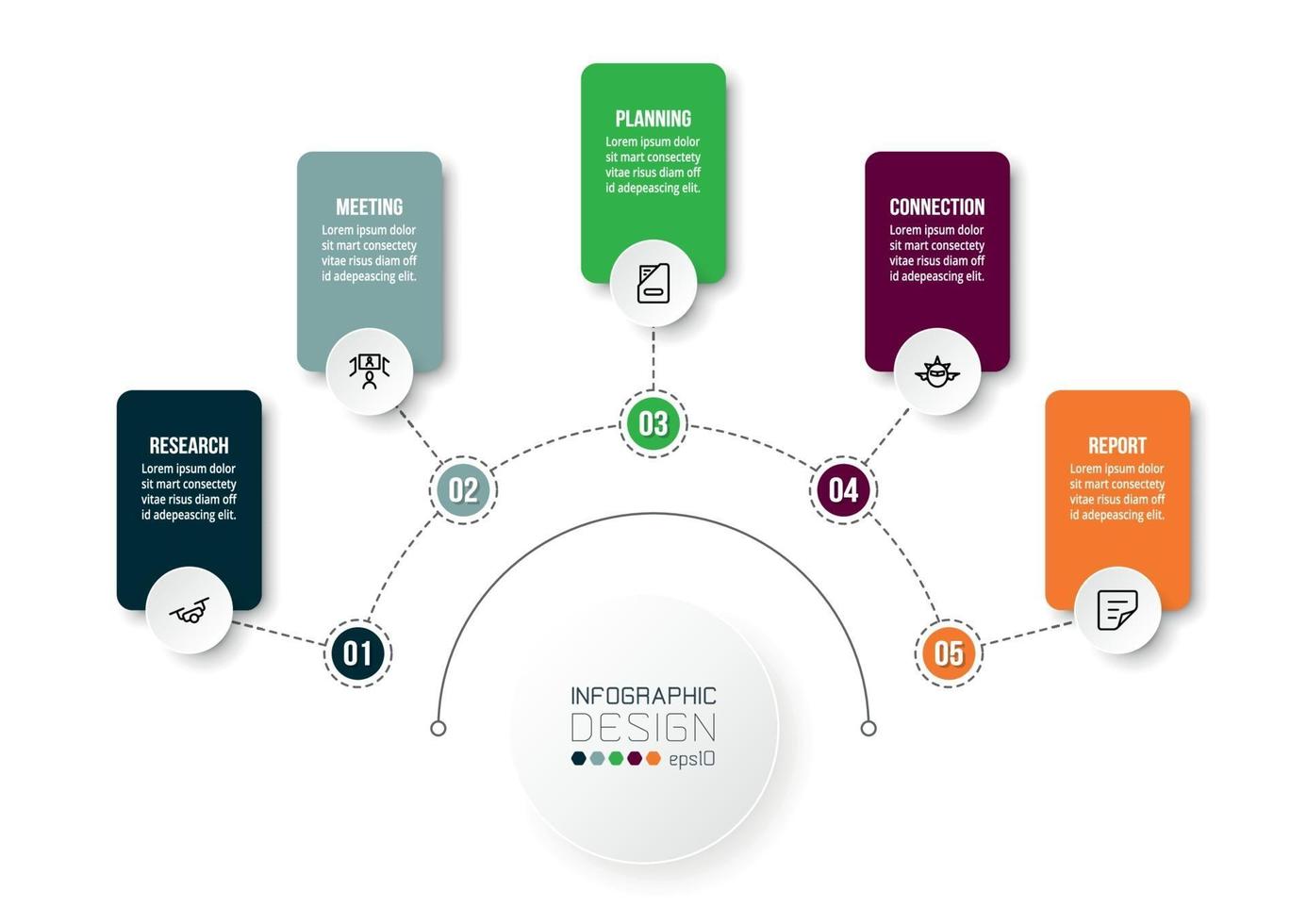 affärs- eller marknadsföringsdiagram infografisk mall. vektor