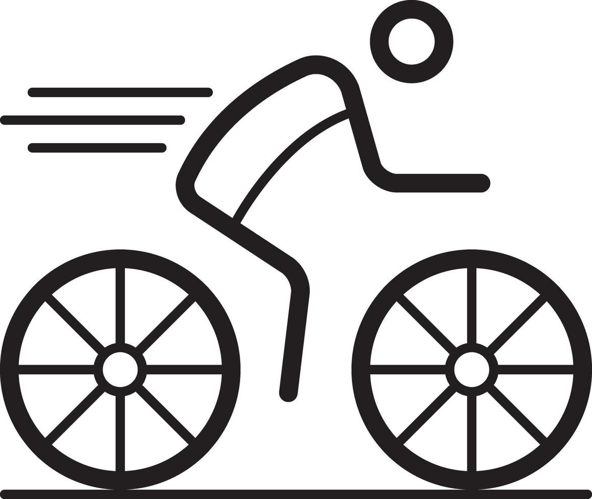 Liniensymbol zum Radfahren vektor