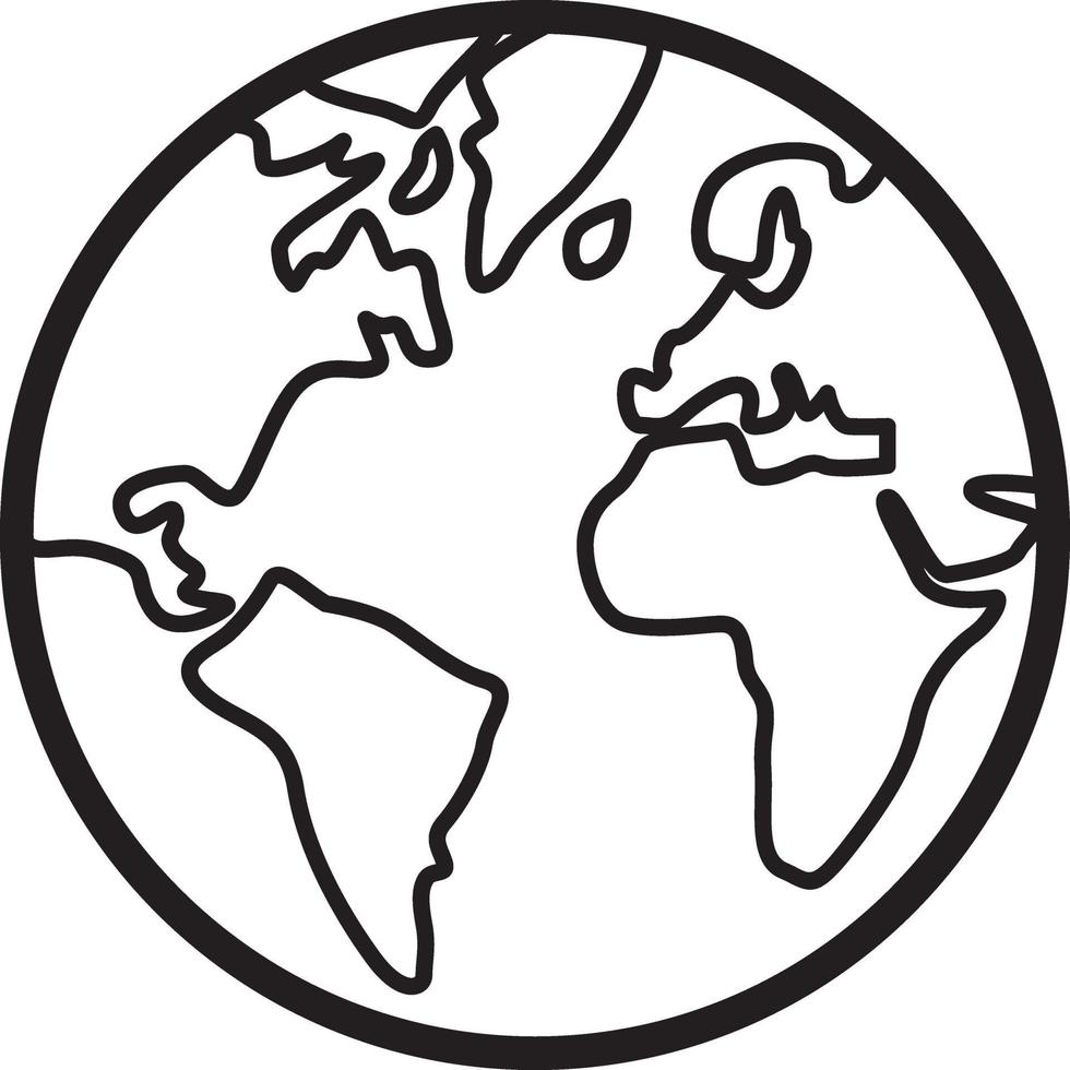 Liniensymbol für Globus vektor