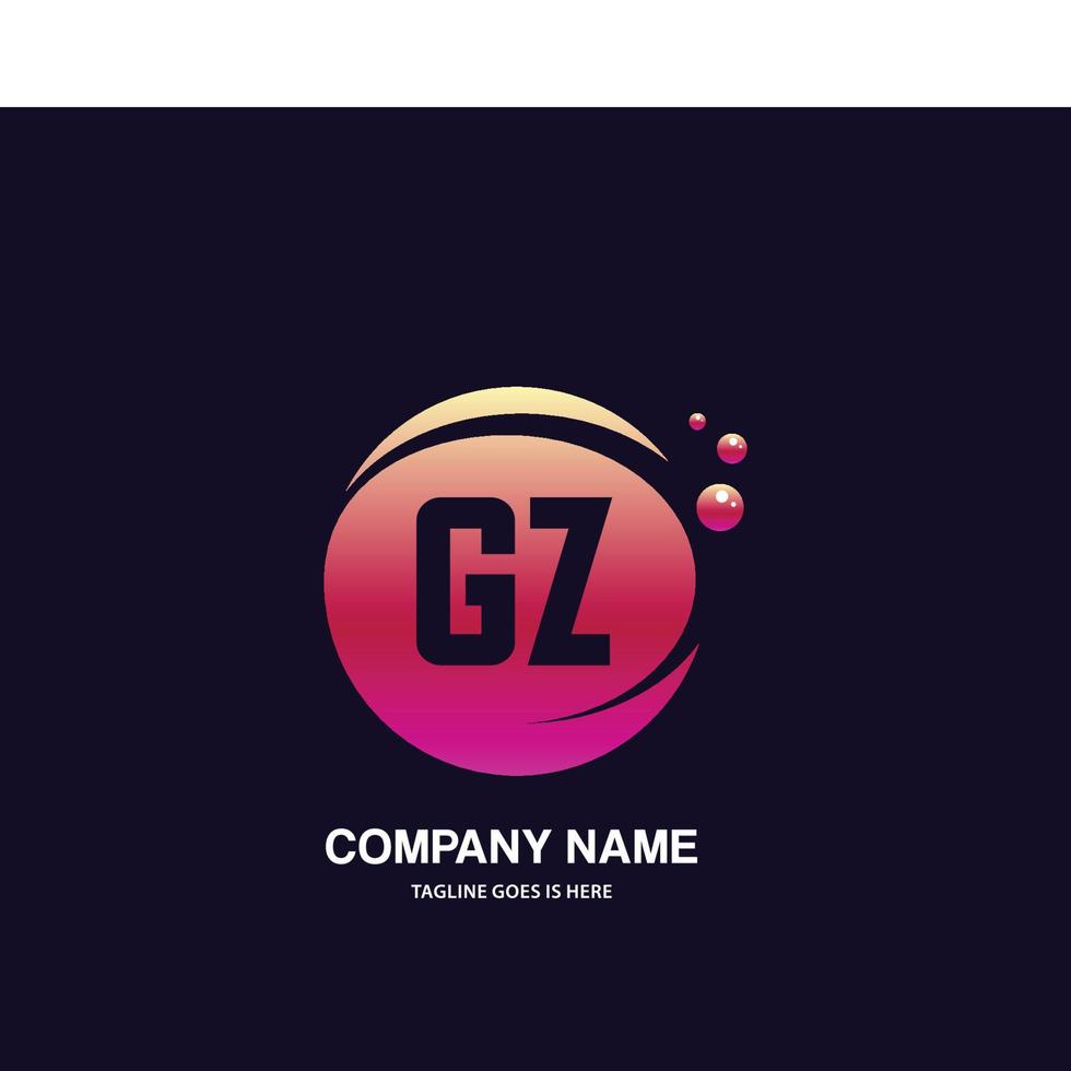 gz Initiale Logo mit bunt Kreis Vorlage Vektor