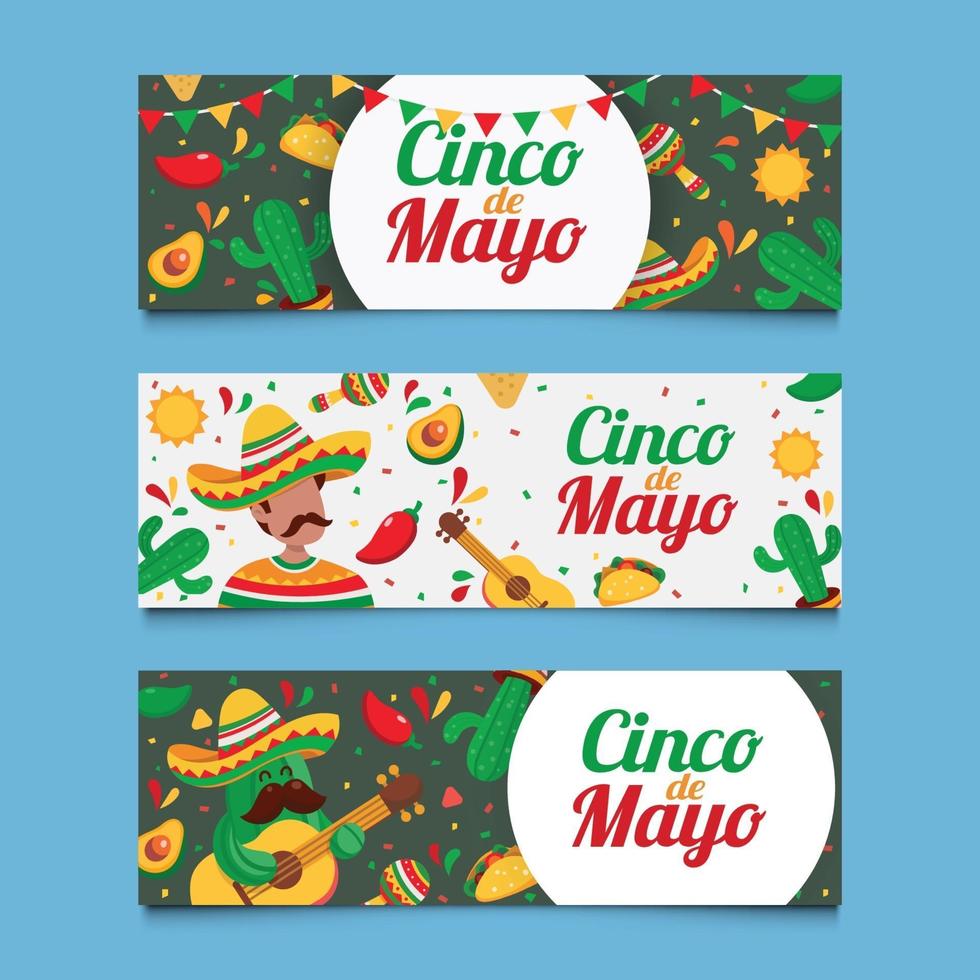 cinco de mayo grüße bannersammlung vektor