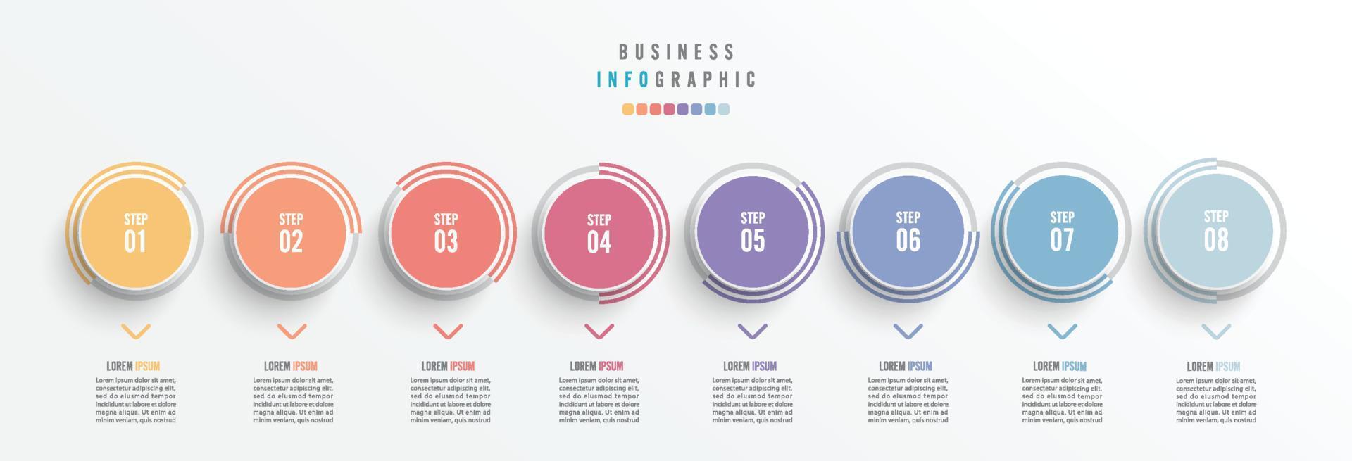 företag infographic element med 8 alternativ, steg, siffra vektor mall design