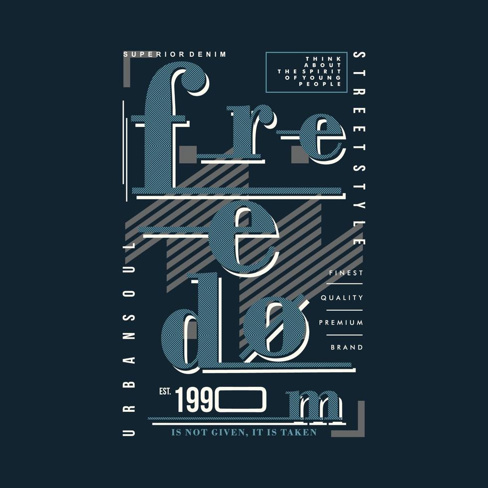 frihet text typografi vektor skriva ut t skjorta