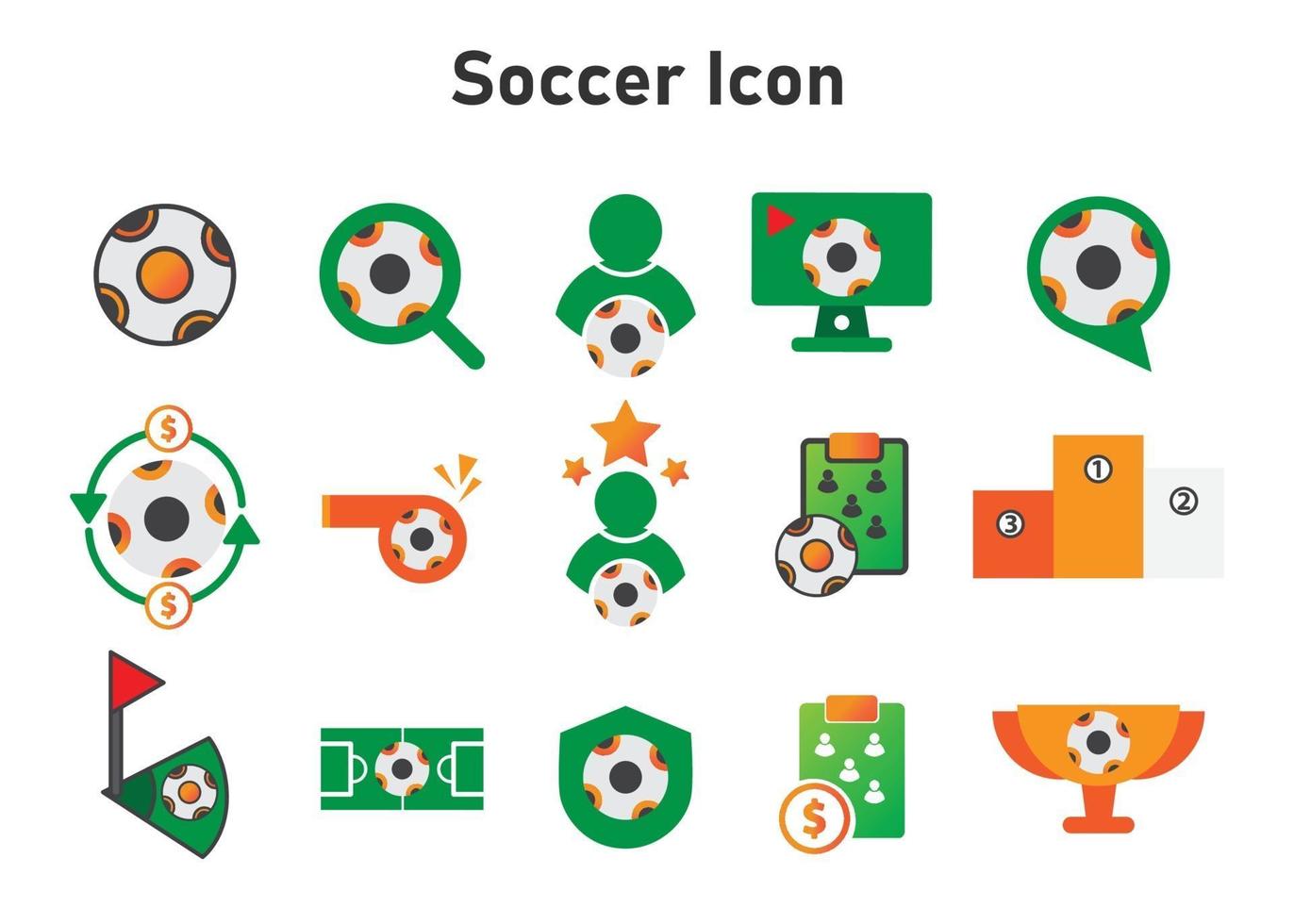 Fußball-Ikone. Fußballillustration. flache Vektorikone. kann für, Icon Design Element, UI, Web, mobile App verwenden. vektor