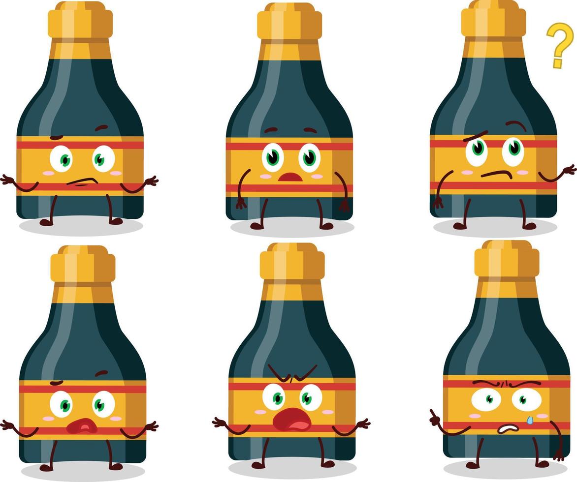tecknad serie karaktär av vin flaska med Vad uttryck vektor