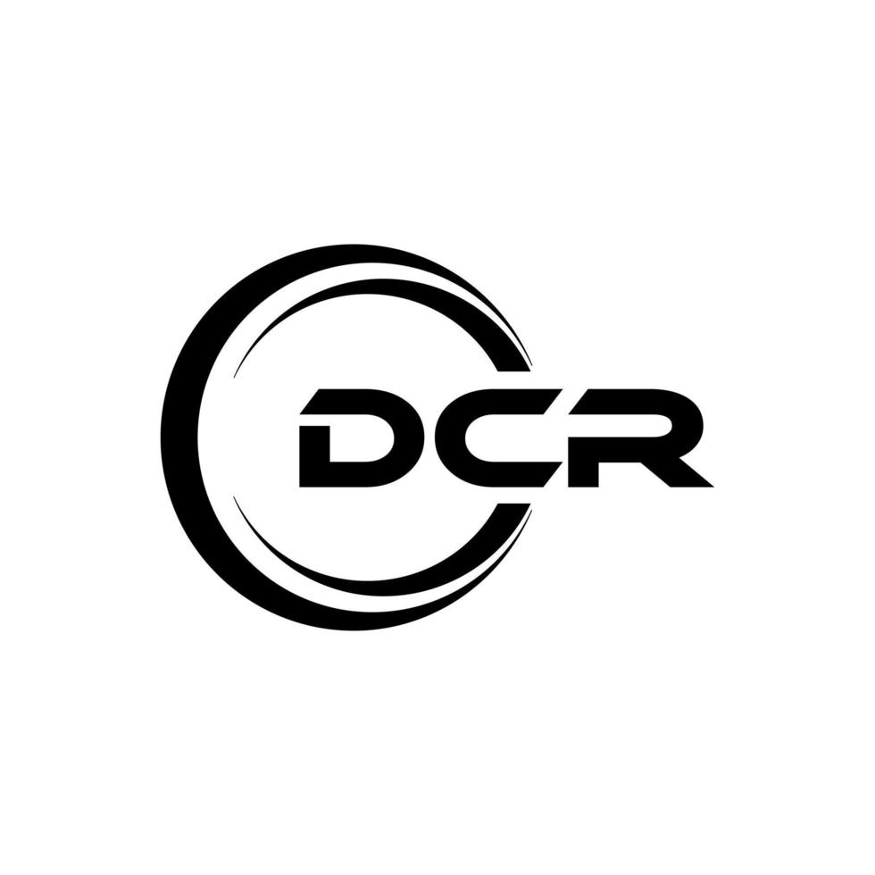 dcr brev logotyp design i illustration. vektor logotyp, kalligrafi mönster för logotyp, affisch, inbjudan, etc.