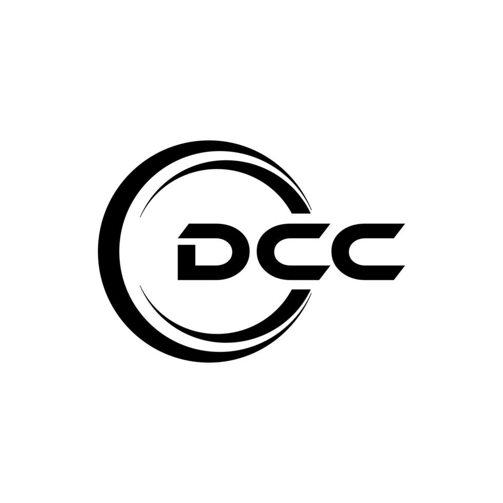 dcc brev logotyp design i illustration. vektor logotyp, kalligrafi mönster för logotyp, affisch, inbjudan, etc.