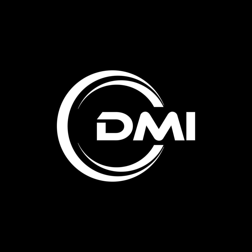 dmi brev logotyp design i illustration. vektor logotyp, kalligrafi mönster för logotyp, affisch, inbjudan, etc.