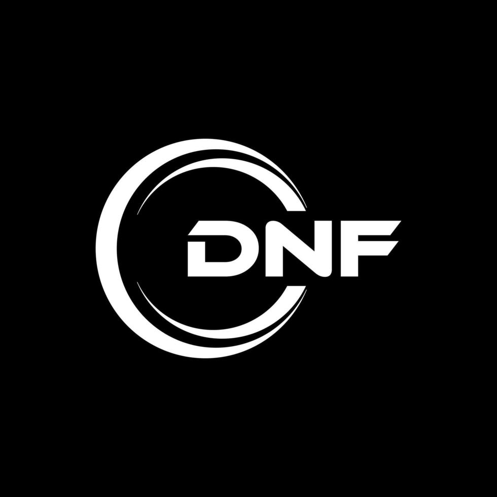 dnf brev logotyp design i illustration. vektor logotyp, kalligrafi mönster för logotyp, affisch, inbjudan, etc.