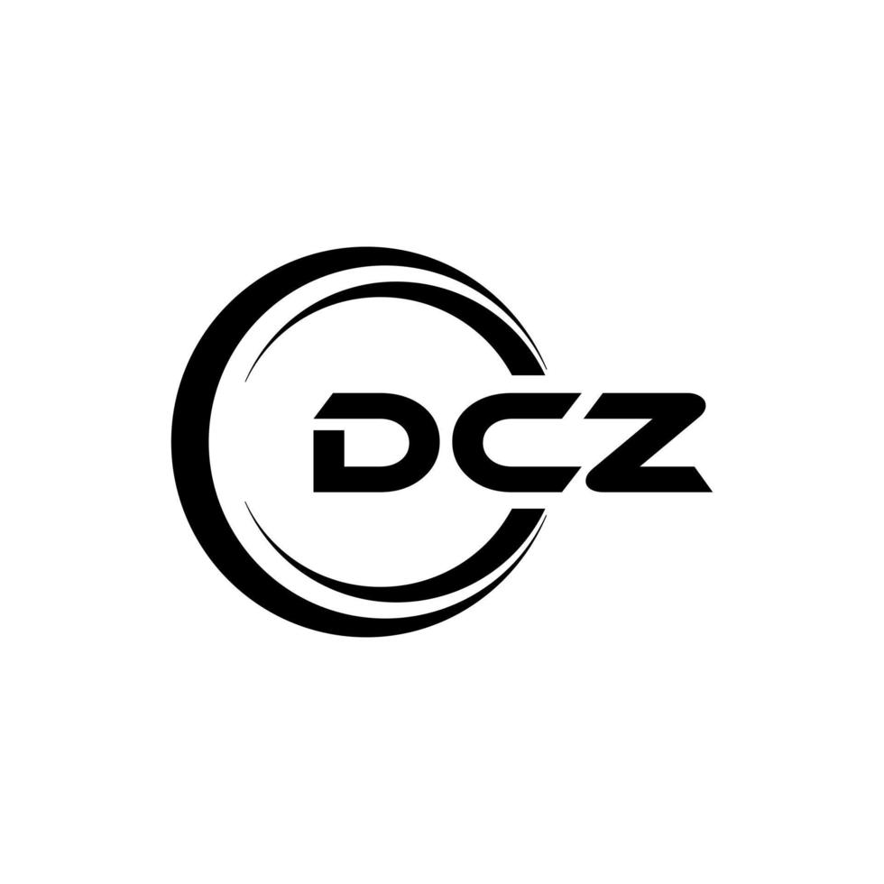 dcz brev logotyp design i illustration. vektor logotyp, kalligrafi mönster för logotyp, affisch, inbjudan, etc.