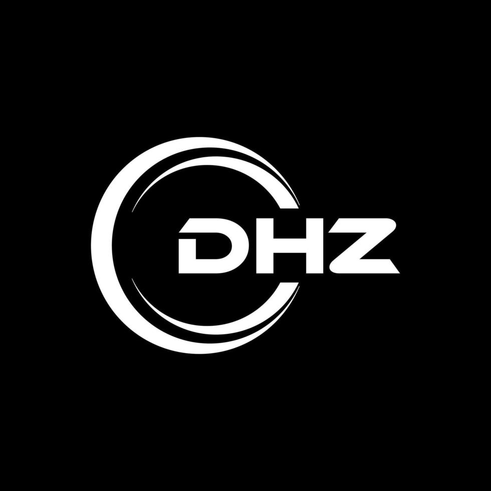 dhz brev logotyp design i illustration. vektor logotyp, kalligrafi mönster för logotyp, affisch, inbjudan, etc.