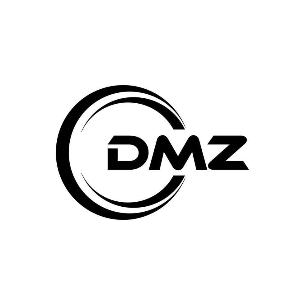dmz brev logotyp design i illustration. vektor logotyp, kalligrafi mönster för logotyp, affisch, inbjudan, etc.