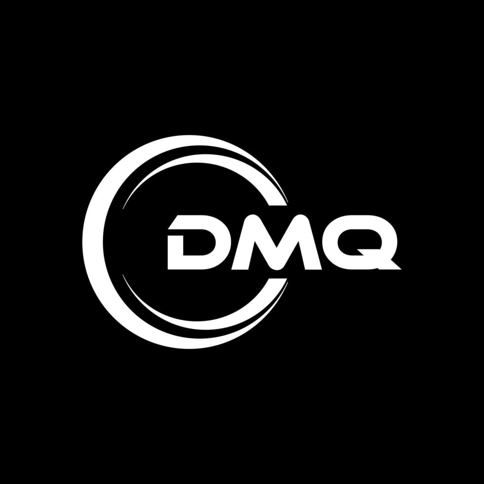 dmq brev logotyp design i illustration. vektor logotyp, kalligrafi mönster för logotyp, affisch, inbjudan, etc.