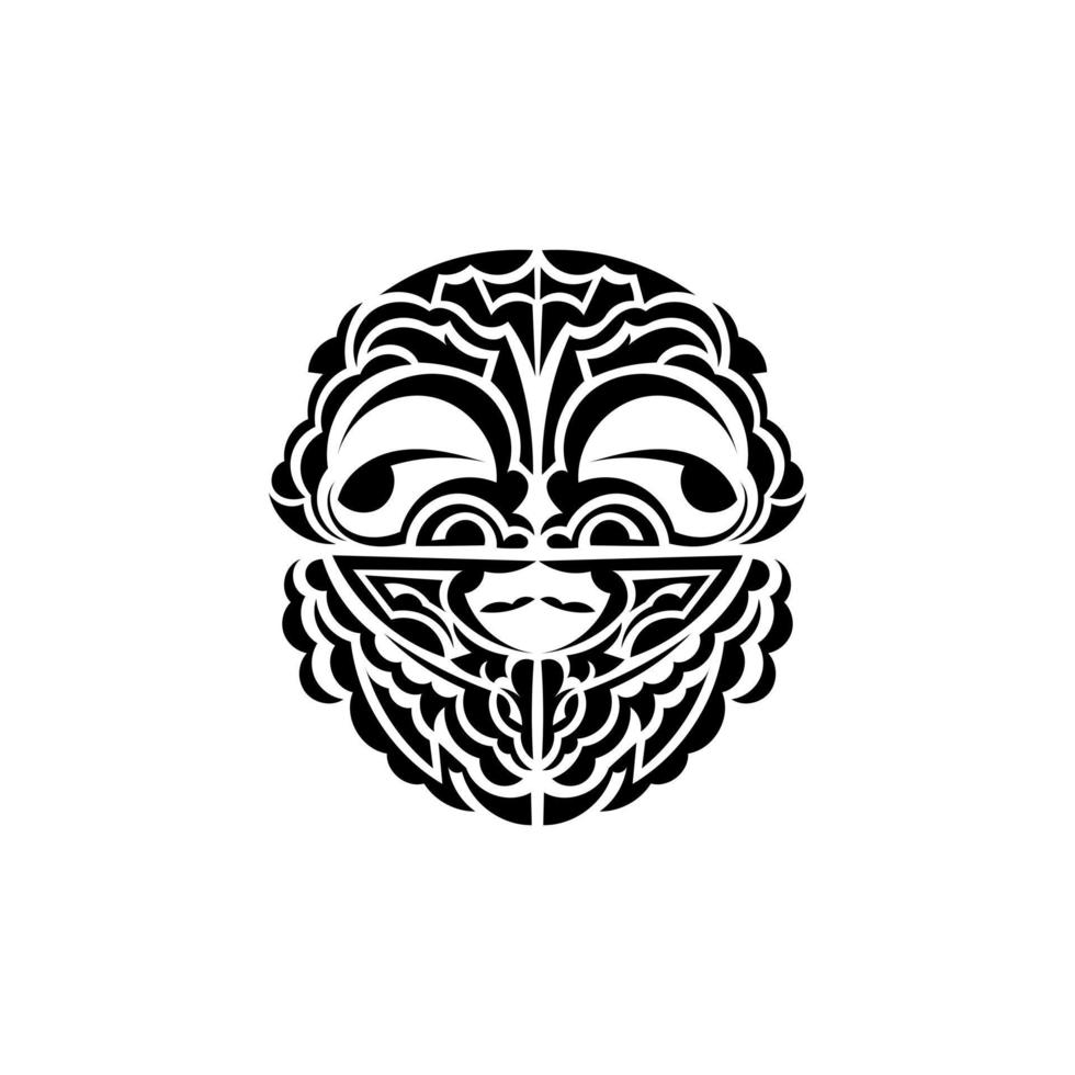 dekorativ ansikten. maori stam- mönster. lämplig för tatueringar. isolerat på vit bakgrund. vektor. vektor