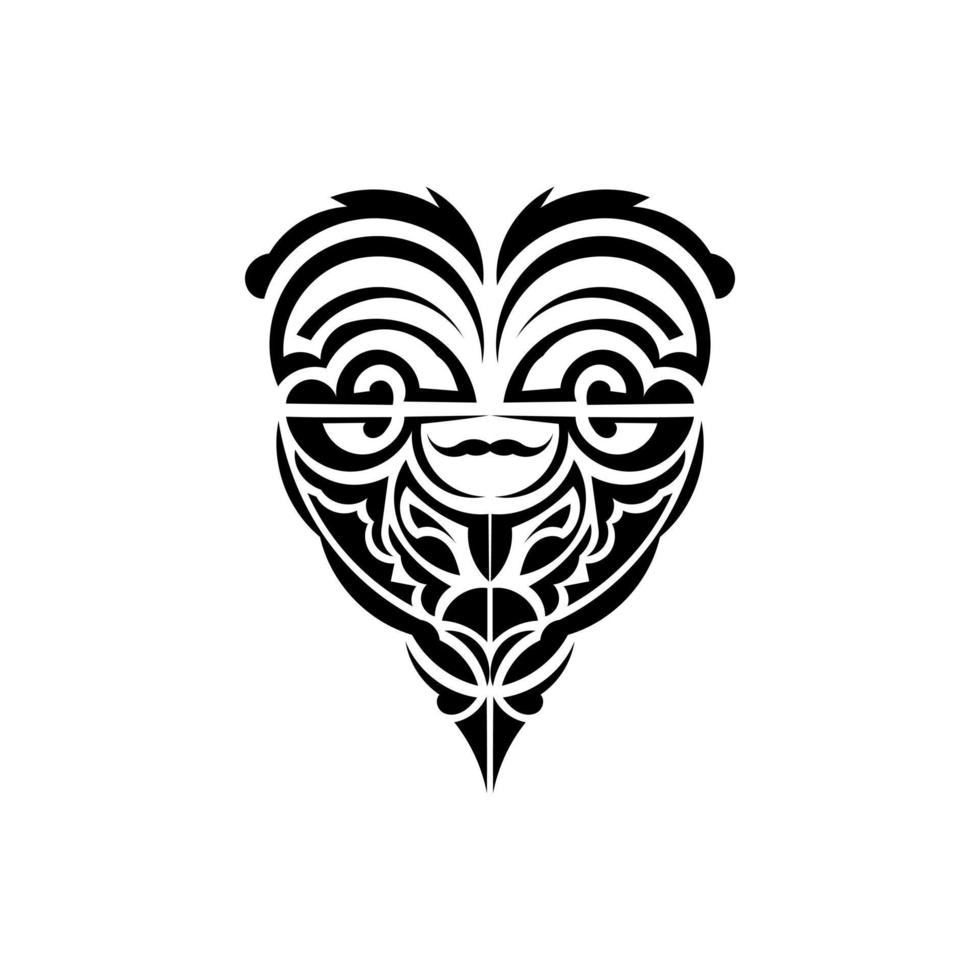 viking ansikten i dekorativ stil. polynesisk stam- mönster. lämplig för grafik. isolerat. vektor. vektor