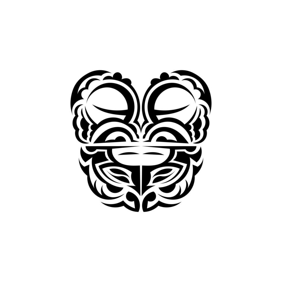 dekorativ ansikten. hawaiian stam- mönster. lämplig för tatueringar. isolerat. vektor. vektor