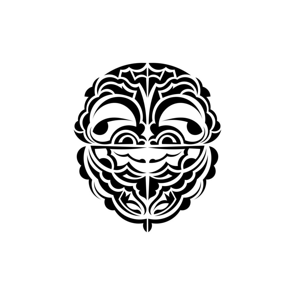 dekorativ ansikten. polynesisk stam- mönster. lämplig för tatueringar. isolerat. vektor. vektor