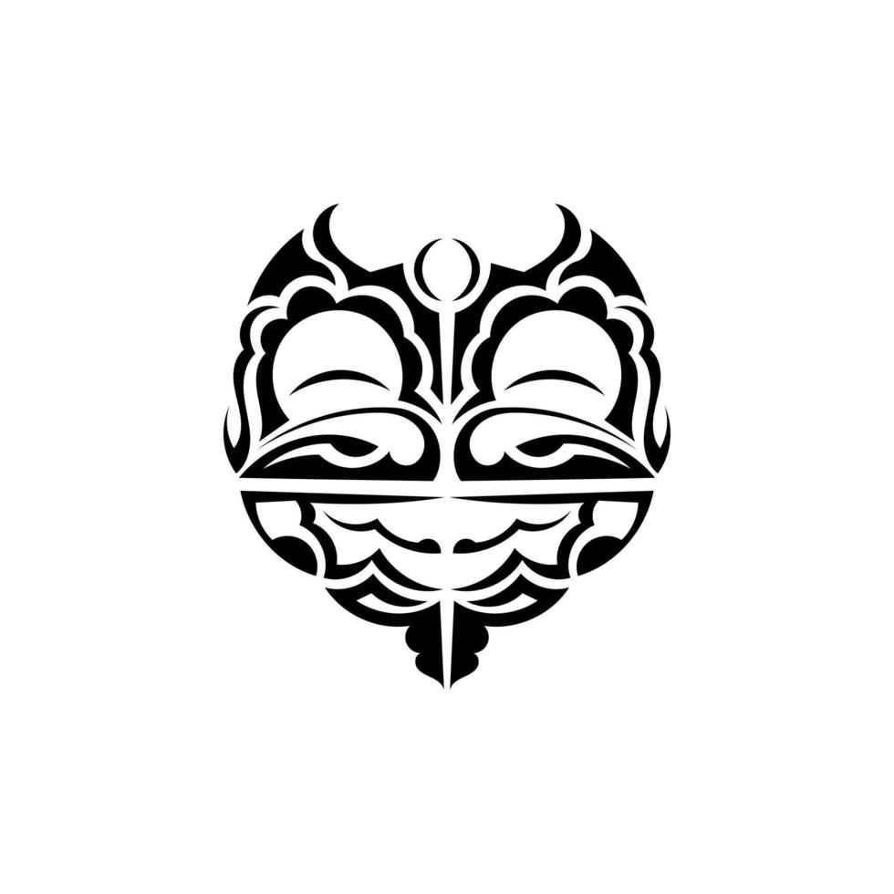 viking ansikten i dekorativ stil. hawaiian stam- mönster. lämplig för grafik. isolerat. vektor illustration.