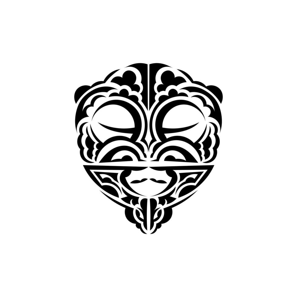 Zier Gesichter. polynesisch Stammes- Muster. geeignet zum Tätowierungen. isoliert auf Weiß Hintergrund. schwarz Ornament, Vektor Illustration.