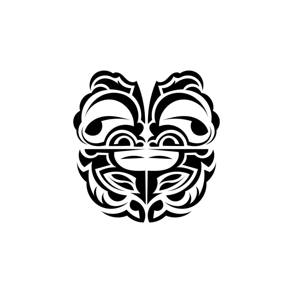 Wikinger Gesichter im Zier Stil. polynesisch Stammes- Muster. geeignet zum Drucke. isoliert. schwarz Ornament, Vektor. vektor