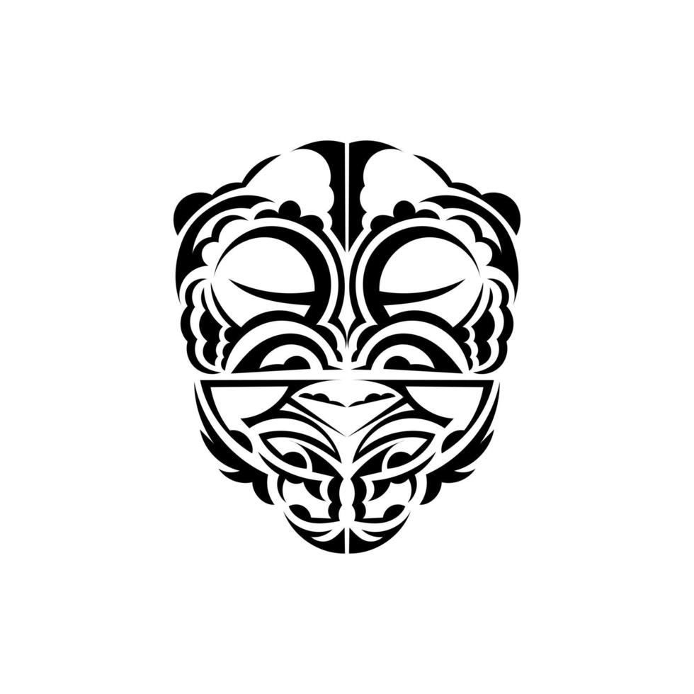 dekorativ ansikten. maori stam- mönster. lämplig för grafik. isolerat. vektor illustration.