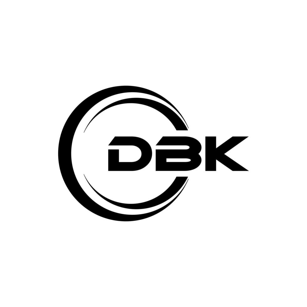 dbk brev logotyp design i illustration. vektor logotyp, kalligrafi mönster för logotyp, affisch, inbjudan, etc.