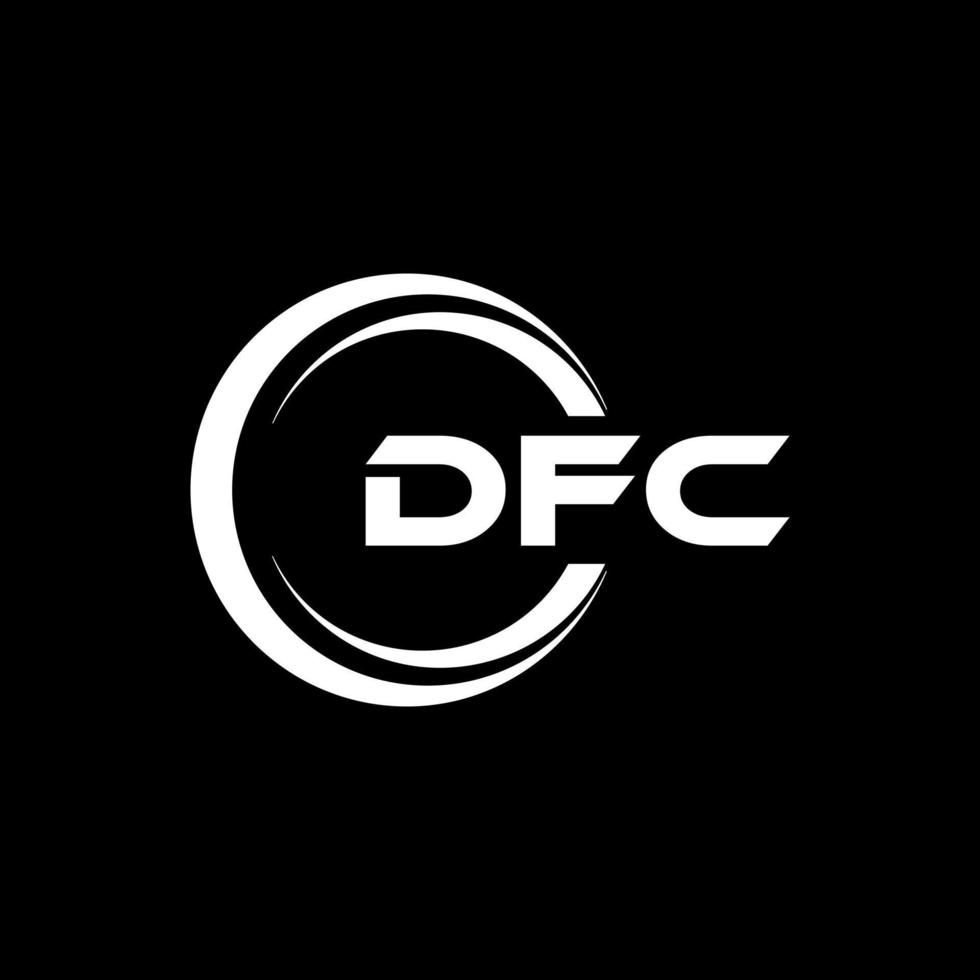 dfc brev logotyp design i illustration. vektor logotyp, kalligrafi mönster för logotyp, affisch, inbjudan, etc.