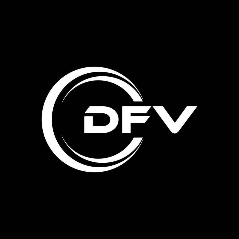 dfv brev logotyp design i illustration. vektor logotyp, kalligrafi mönster för logotyp, affisch, inbjudan, etc.